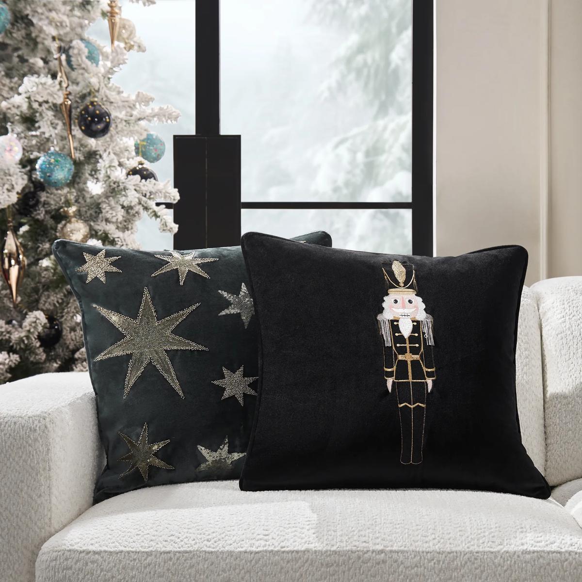 Starlit Holiday Pillow 20" - Charocal
